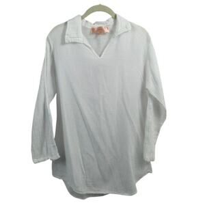 Scandal Italy 100% Cotton Long Sleeve Lightweight Top White Size Medium